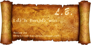 Léb Benjámin névjegykártya